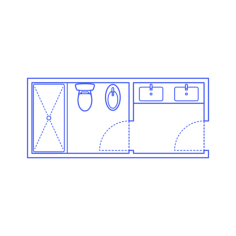 Layouts Bathrooms Primary Split Shower Bidet 1 Wall Line Tracing Svg Vector, Free Vectors File